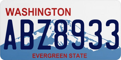 WA license plate ABZ8933