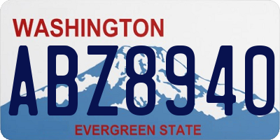 WA license plate ABZ8940
