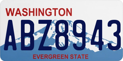 WA license plate ABZ8943