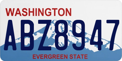 WA license plate ABZ8947