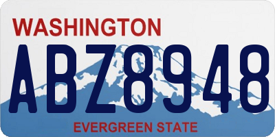 WA license plate ABZ8948