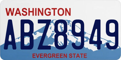 WA license plate ABZ8949