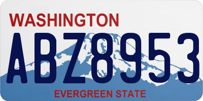 WA license plate ABZ8953
