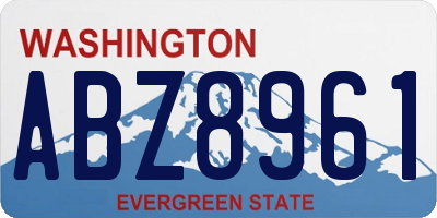 WA license plate ABZ8961
