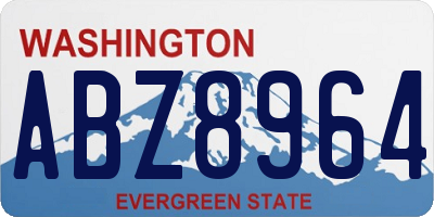 WA license plate ABZ8964