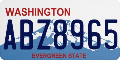 WA license plate ABZ8965