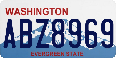 WA license plate ABZ8969