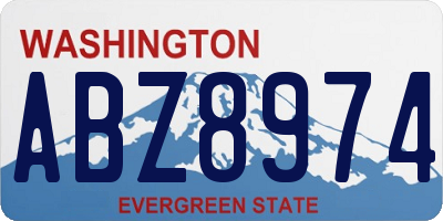 WA license plate ABZ8974