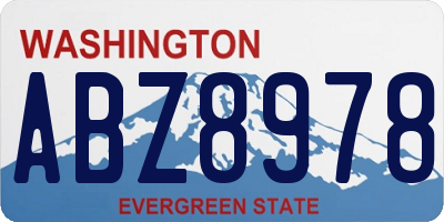 WA license plate ABZ8978