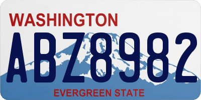 WA license plate ABZ8982