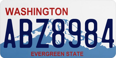 WA license plate ABZ8984