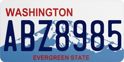 WA license plate ABZ8985
