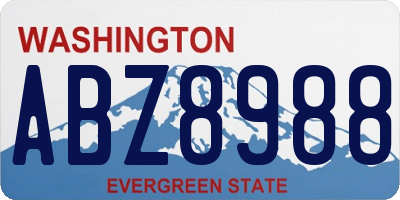 WA license plate ABZ8988