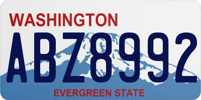 WA license plate ABZ8992