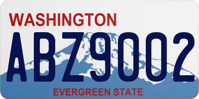WA license plate ABZ9002