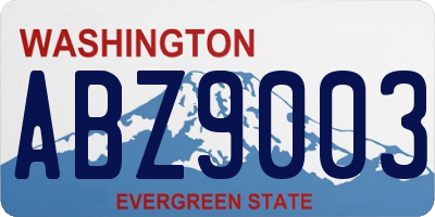 WA license plate ABZ9003