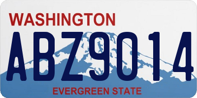 WA license plate ABZ9014