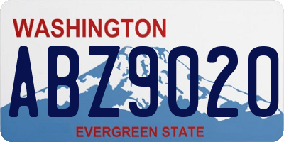 WA license plate ABZ9020