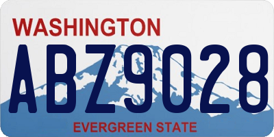 WA license plate ABZ9028