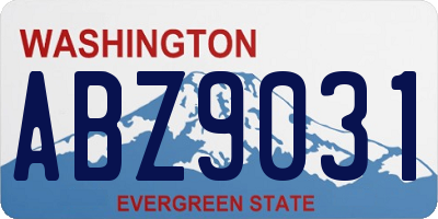 WA license plate ABZ9031