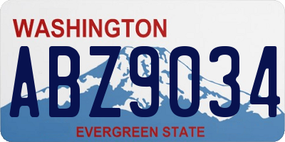 WA license plate ABZ9034