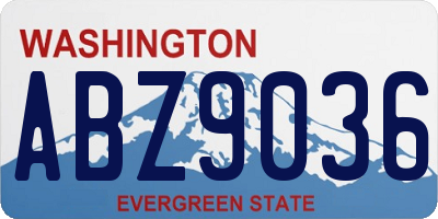 WA license plate ABZ9036