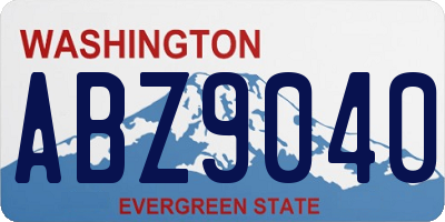 WA license plate ABZ9040