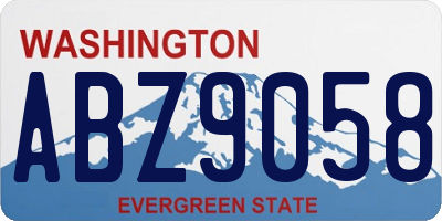 WA license plate ABZ9058