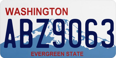 WA license plate ABZ9063