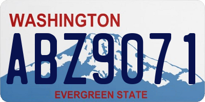 WA license plate ABZ9071