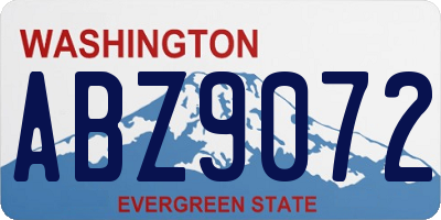 WA license plate ABZ9072