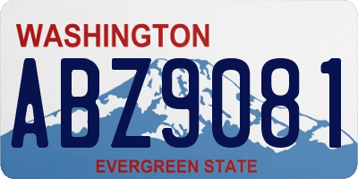 WA license plate ABZ9081