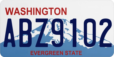 WA license plate ABZ9102