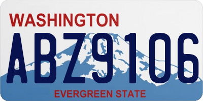 WA license plate ABZ9106