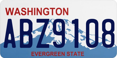 WA license plate ABZ9108