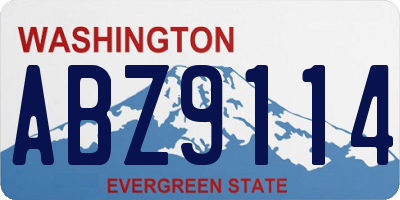WA license plate ABZ9114