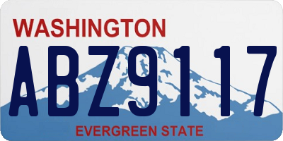 WA license plate ABZ9117