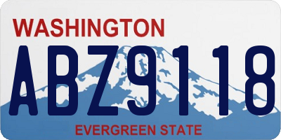 WA license plate ABZ9118