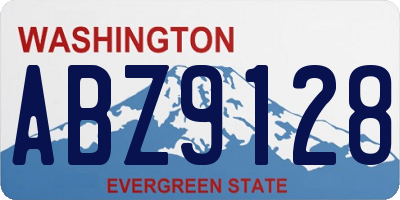 WA license plate ABZ9128