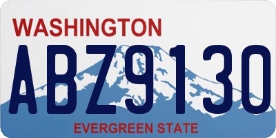 WA license plate ABZ9130