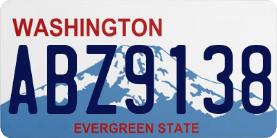 WA license plate ABZ9138