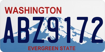 WA license plate ABZ9172