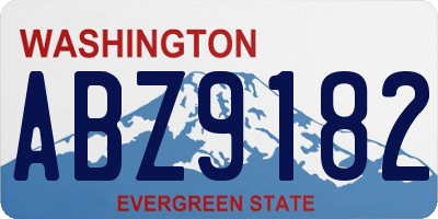 WA license plate ABZ9182