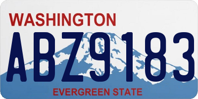 WA license plate ABZ9183