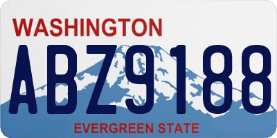 WA license plate ABZ9188