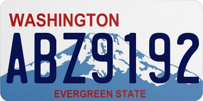 WA license plate ABZ9192