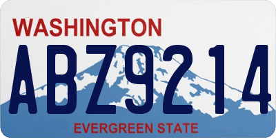 WA license plate ABZ9214