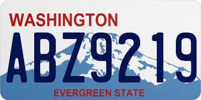 WA license plate ABZ9219