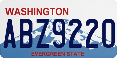 WA license plate ABZ9220