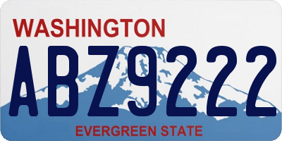 WA license plate ABZ9222